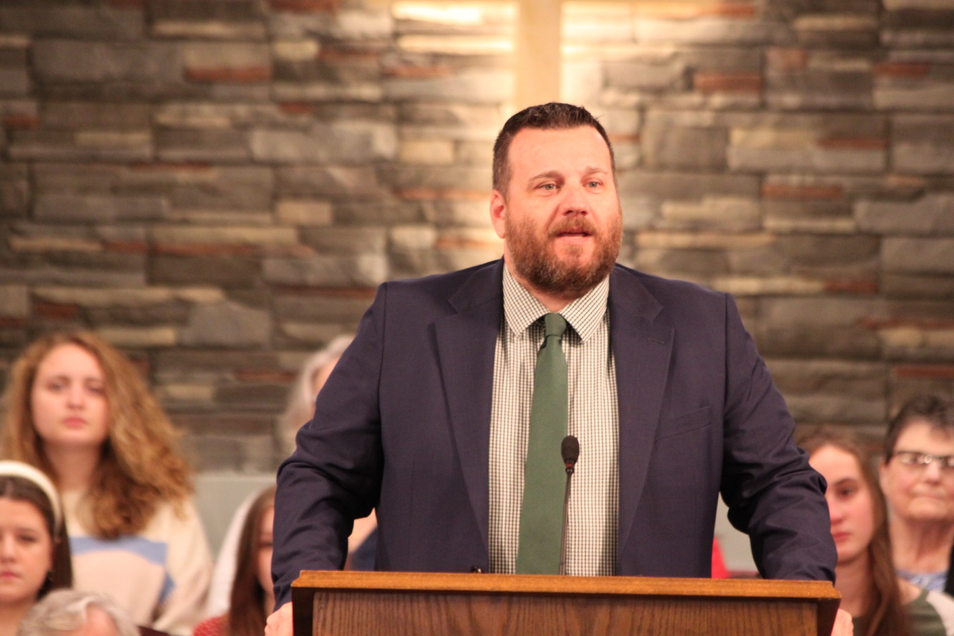 People engaged in a powerful, authentic worship service at Life Line Baptist Church.